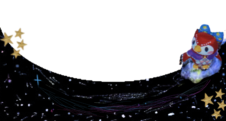 space themed bottom banner featuring Celeste.